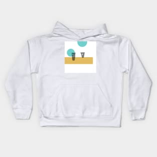 Two For Tea on A Summer Afternoon Minimal Retro Abstract With Bokah Kids Hoodie